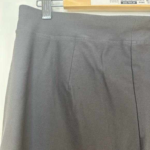 EUC Eileen Fisher Elastic Waist Straight Leg Pants Gray Stretchy Sz M L Mid Rise - Picture 6 of 8